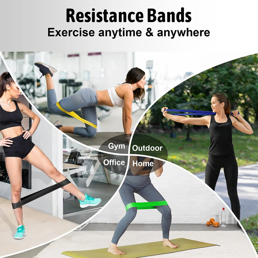 Resistance Loop Bands Set of 5 - Yoga, Pilates & Booty Training Bands