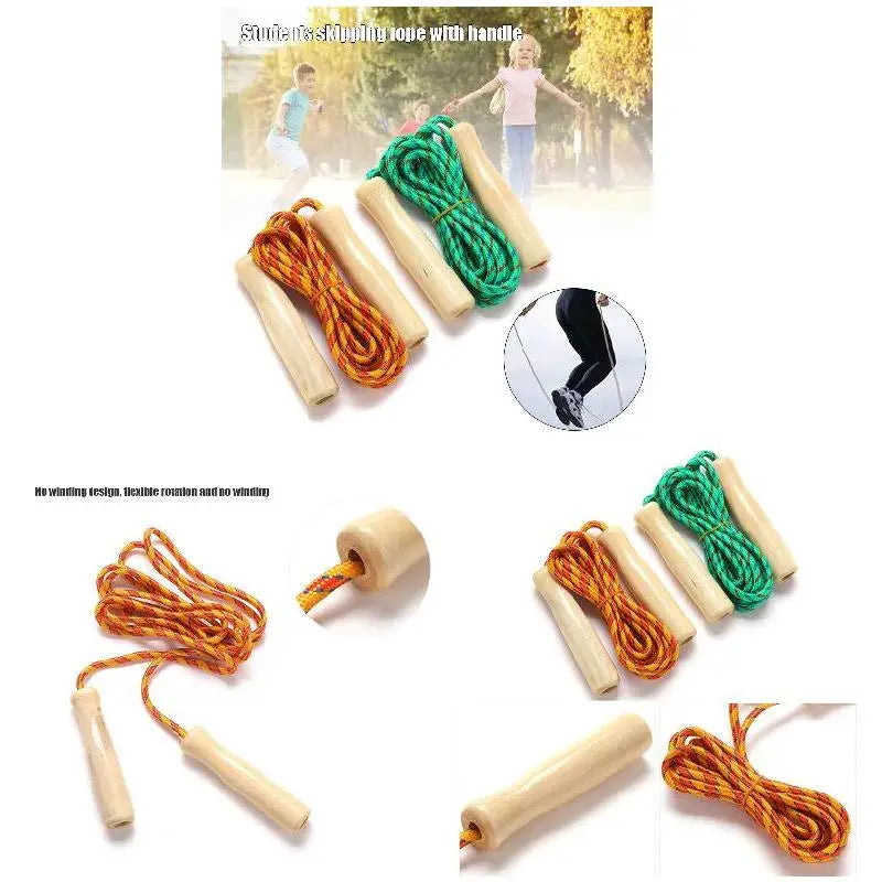 Wooden Handle Jump Rope - Adjustable Speed Skipping Rope for Fitness