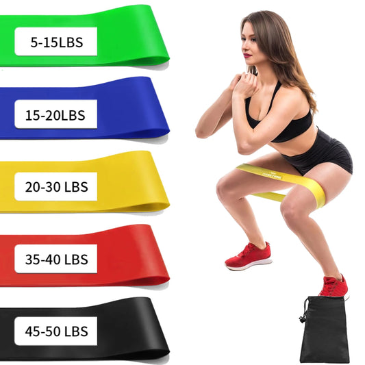 Resistance Loop Bands Set of 5 - Yoga, Pilates & Booty Training Bands