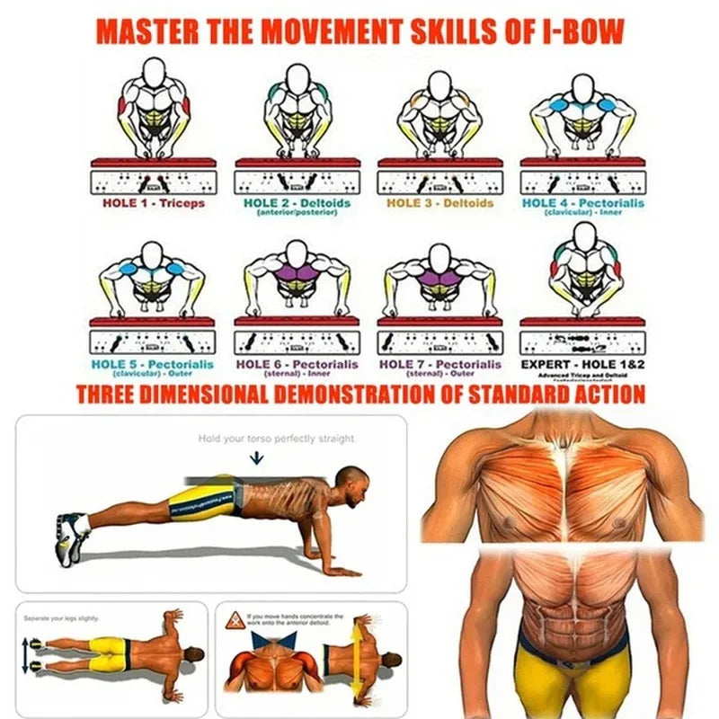 Color-Coded Push-Up Board Set - Portable Multi-Function Home Workout