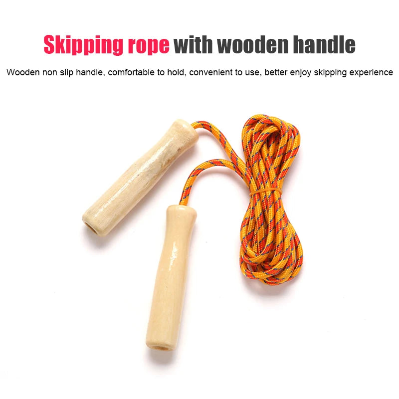 Wooden Handle Jump Rope - Adjustable Speed Skipping Rope for Fitness