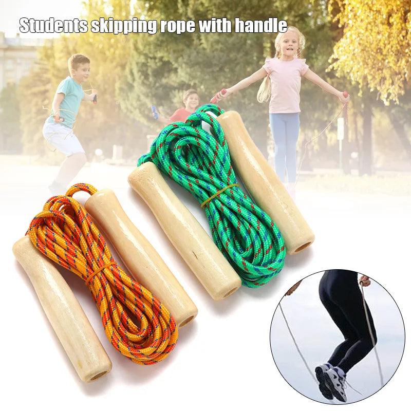 Wooden Handle Jump Rope - Adjustable Speed Skipping Rope for Fitness