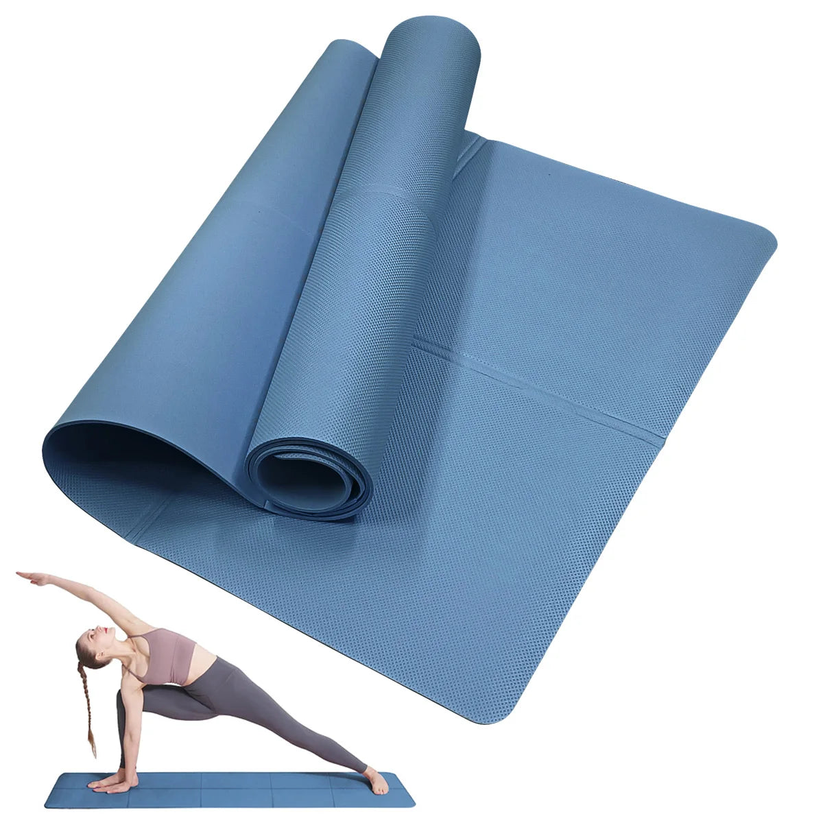 4MM Non-Slip Yoga Mat - Exercise Mat for Fitness, Yoga & Pilates