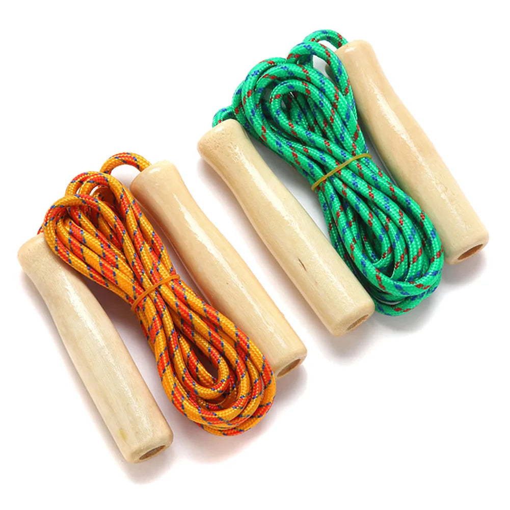 Wooden Handle Jump Rope - Adjustable Speed Skipping Rope for Fitness