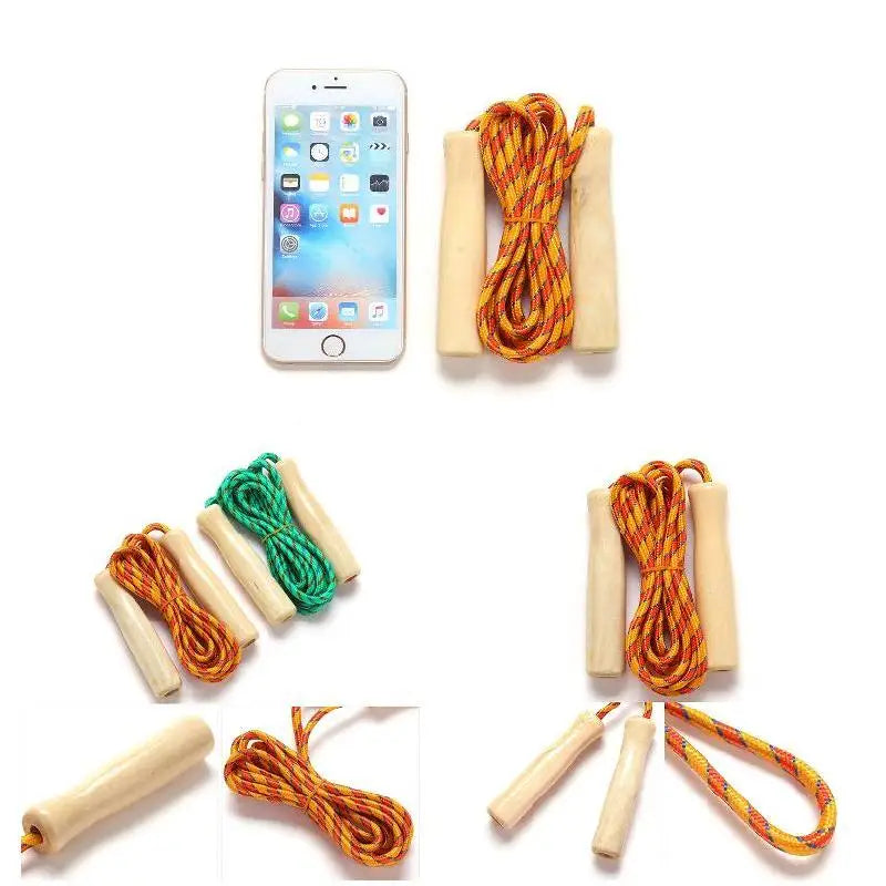 Wooden Handle Jump Rope - Adjustable Speed Skipping Rope for Fitness