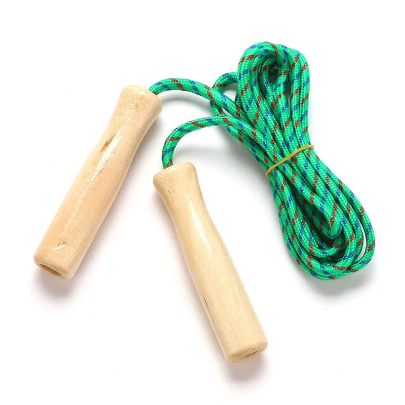 Wooden Handle Jump Rope - Adjustable Speed Skipping Rope for Fitness